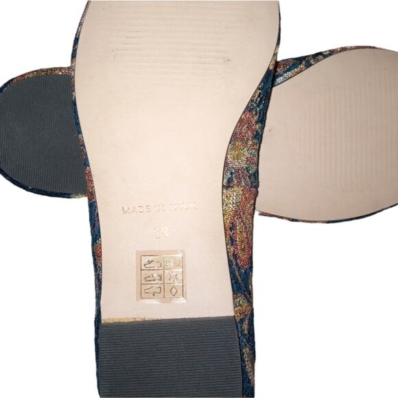 NWT Sundance "Versailles" Floral Jacquard Ponited Toe Flats Size 38 - Picture 3 of 4